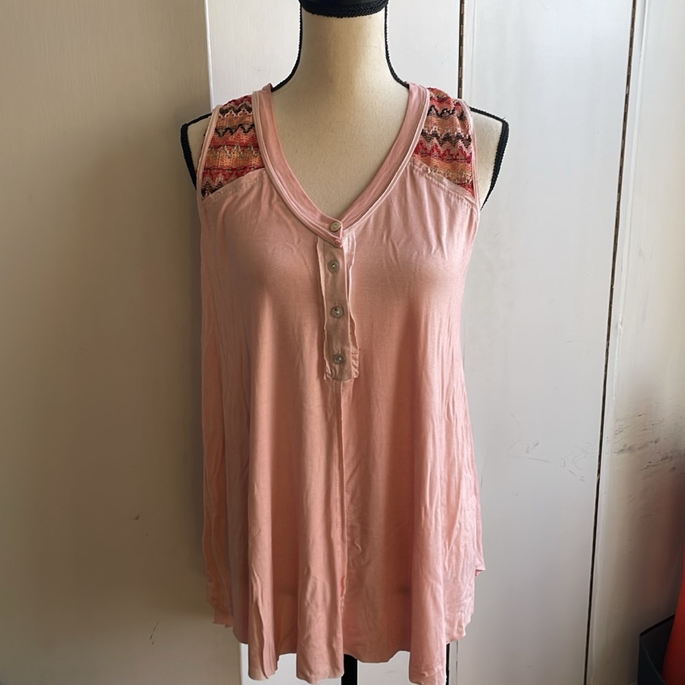 [The Porter Collective] Pale Pink Sleeveless Tunic Tank Top